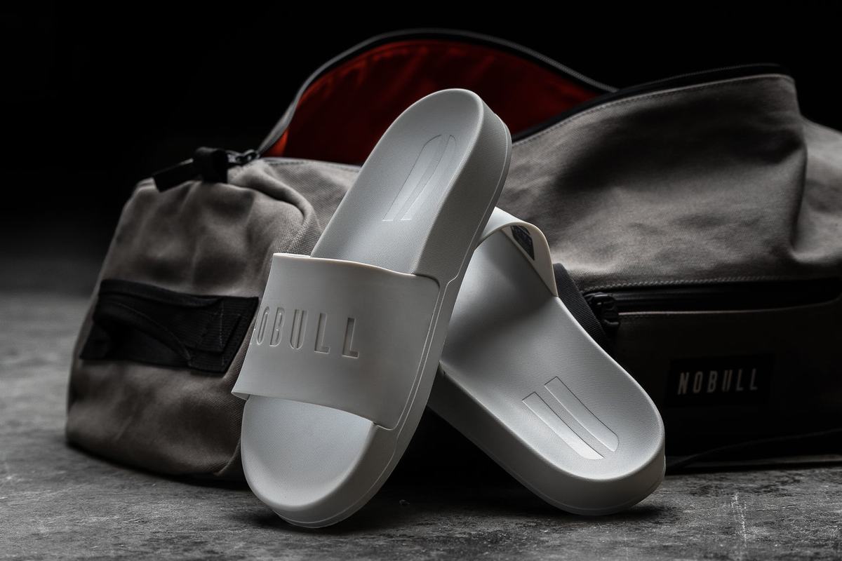 Nobull Arctic Men's Slides Grey | Australia (XF0976)